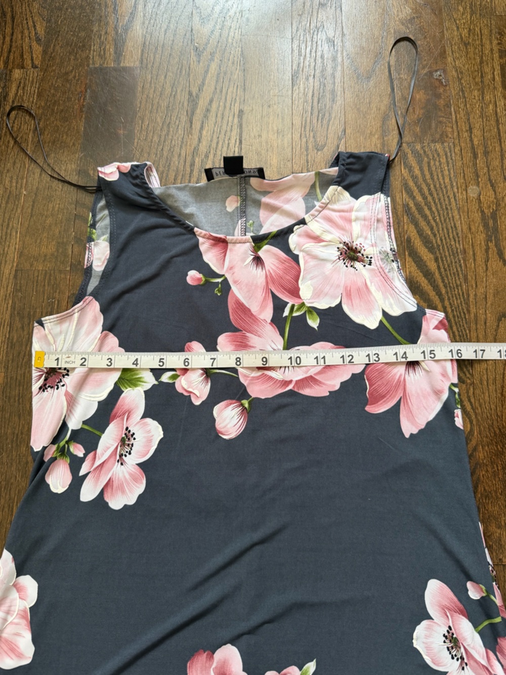 Perceptions Black Sleeveless Mini Dress with Pink Floral Print - Picture 3 of 6